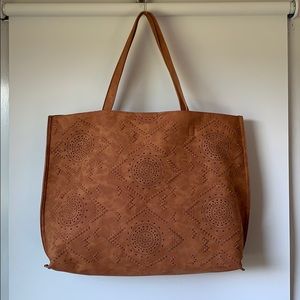 Arielle Medallion Perforated Tote Bag - Vegan